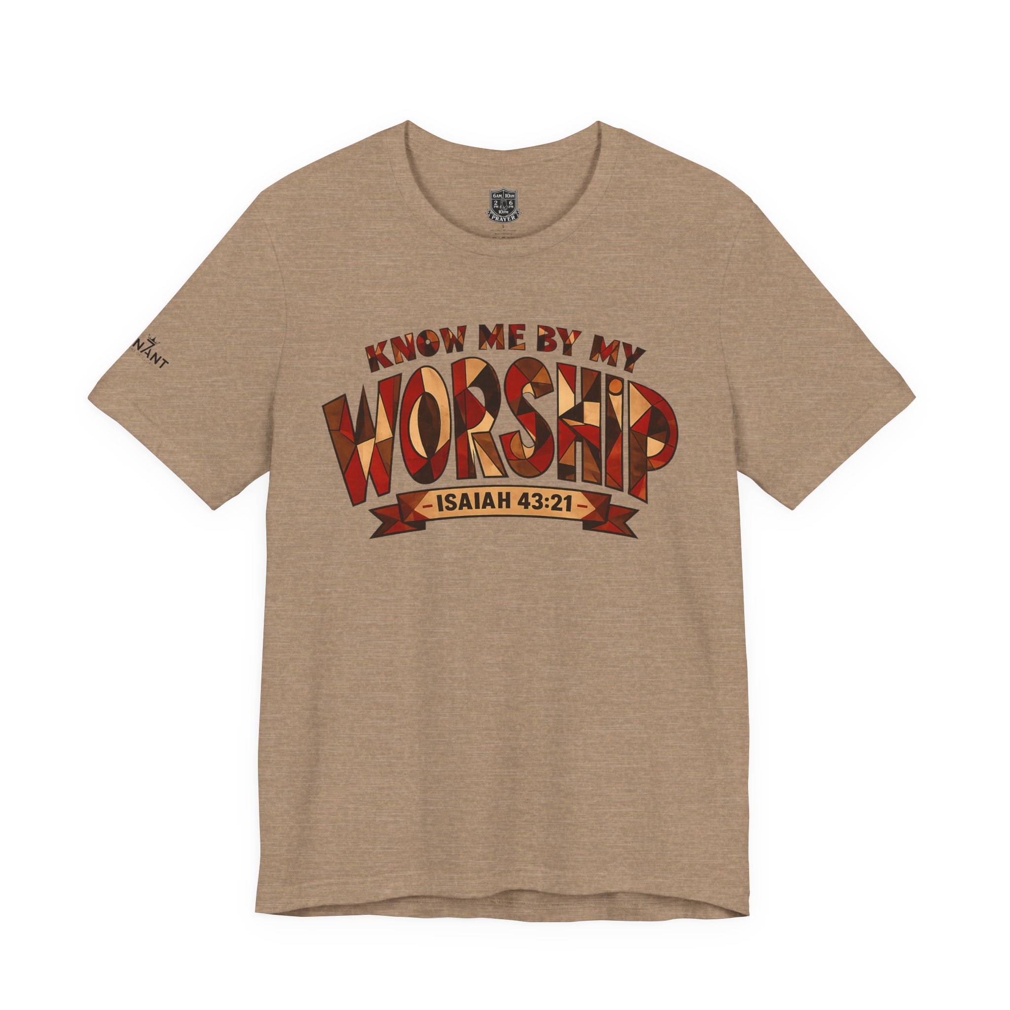 ABSTRACT DESIGNER LETTERING: Know Me By My Worship Isaiah 43:21 T-Shirt