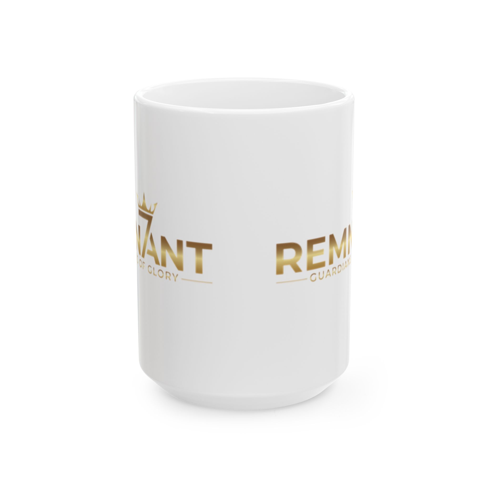 Remnant Gold Logo Ceramic Mug – 11oz & 15oz Coffee Cup - Image 5
