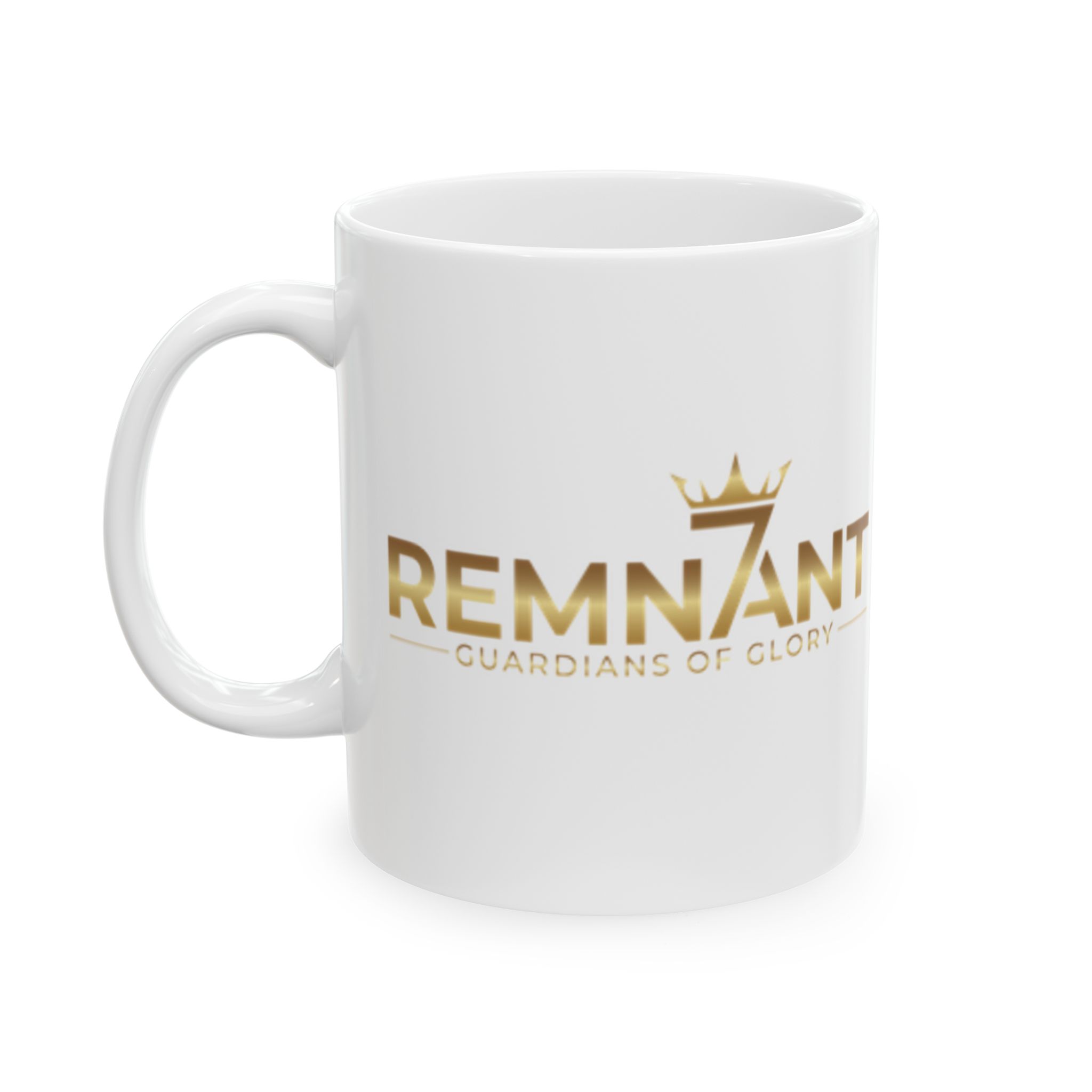 Remnant Gold Logo Ceramic Mug – 11oz & 15oz Coffee Cup - Image 3