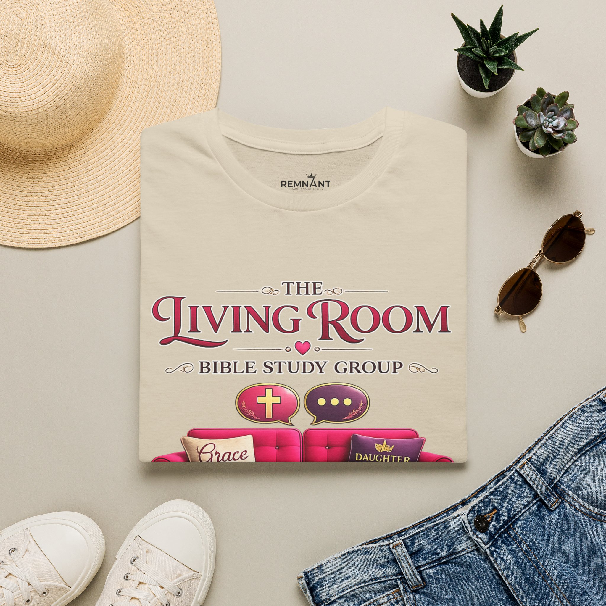 SHE BELIEVED - Living Room Bible Study Group T-Shirt - Image 8