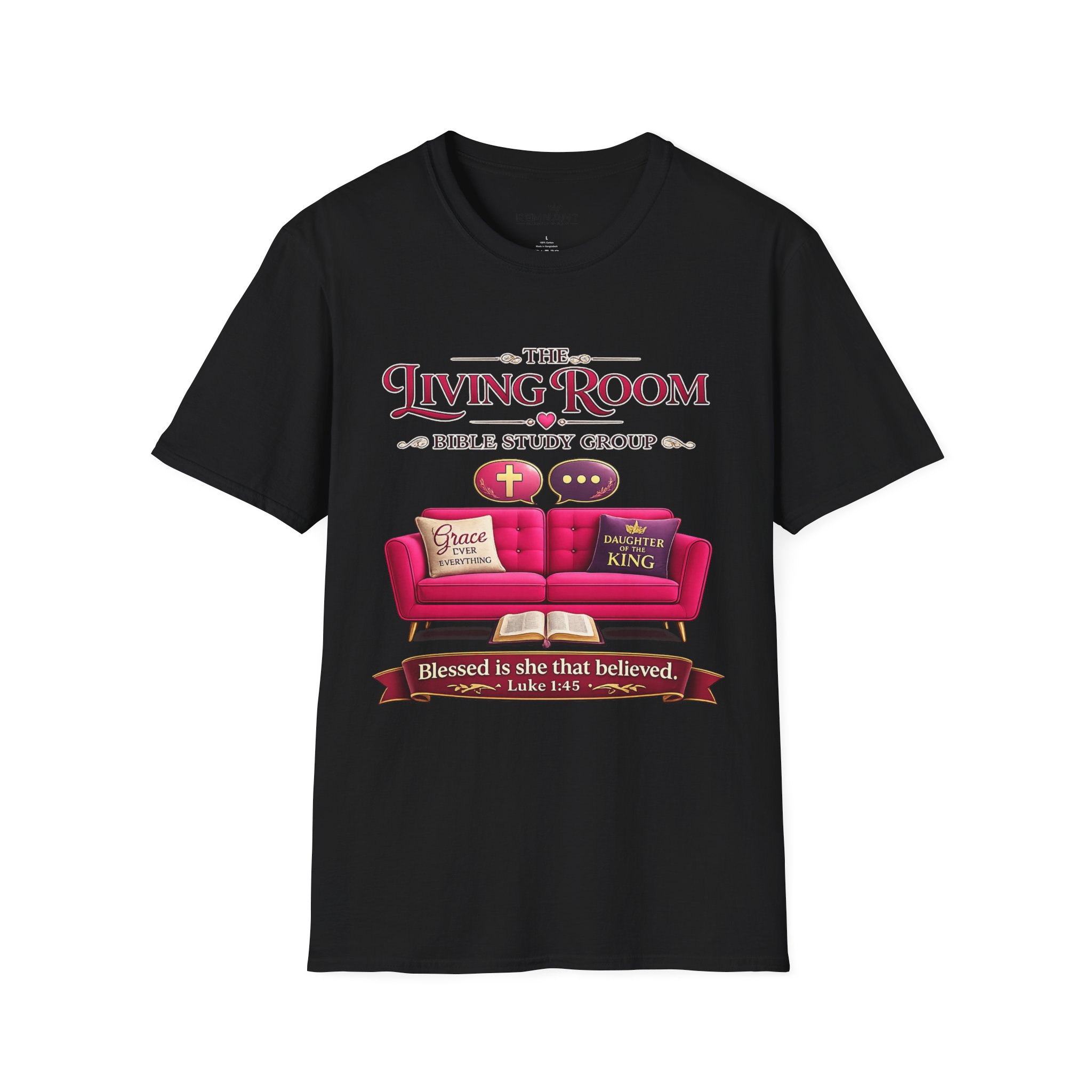 SHE BELIEVED - Living Room Bible Study Group T-Shirt - Image 6