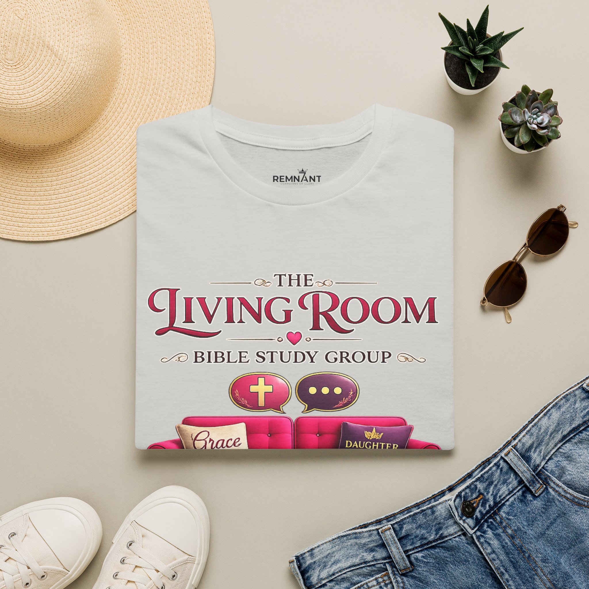 SHE BELIEVED - Living Room Bible Study Group T-Shirt - Image 12