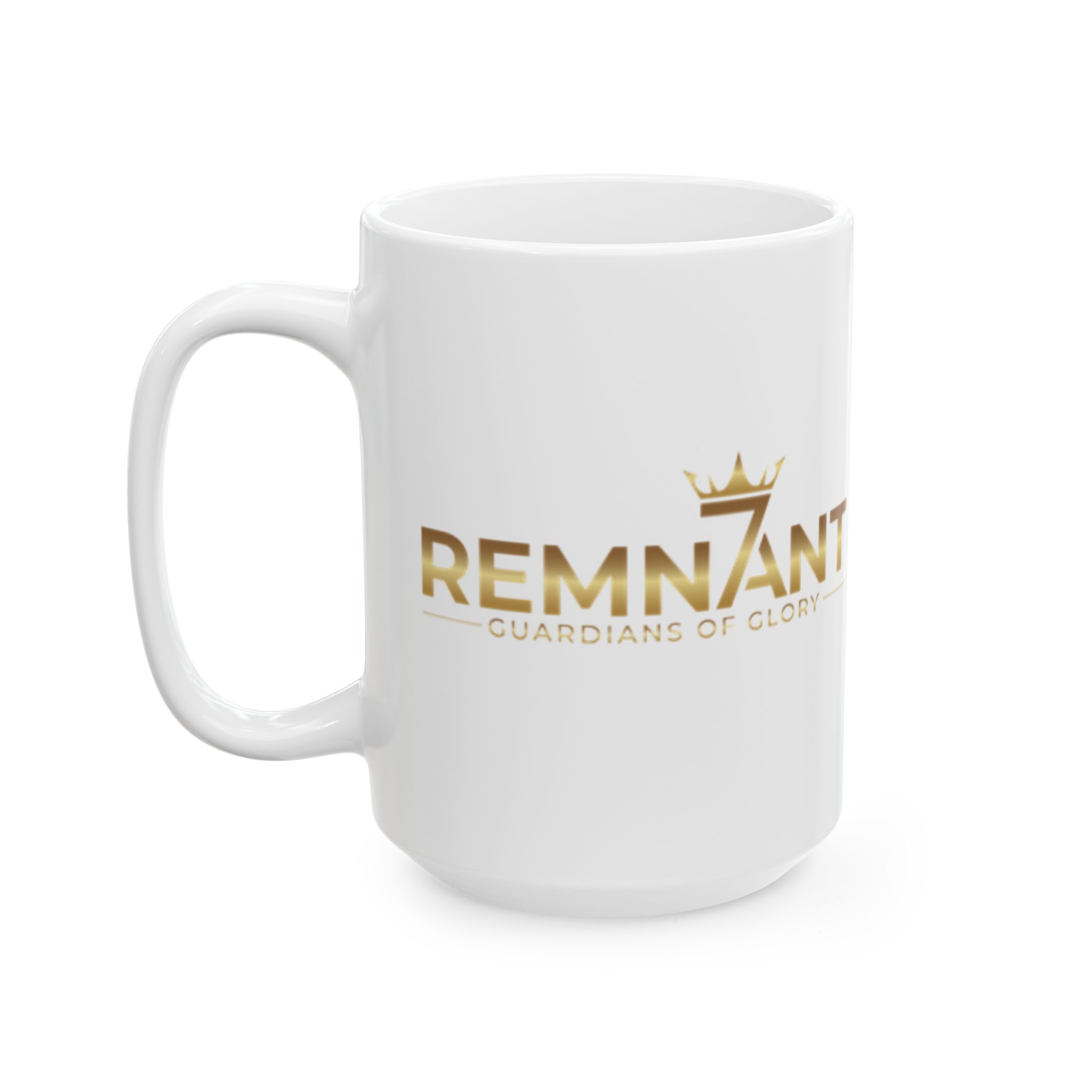 Remnant Gold Logo Ceramic Mug – 11oz & 15oz Coffee Cup - Image 7