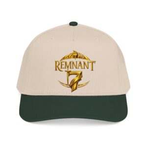 Remnant Logo Baseball Cap — Embroidered Gold Crest Mid-Profile Hat