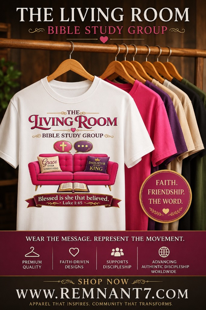 SHE BELIEVED — Living Room Bible Study Group t-shirt — available in our shop